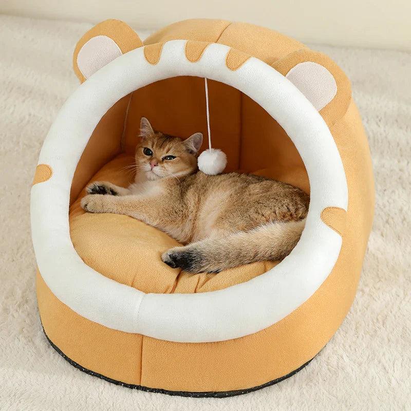 Cat Cave Bed, Washable Covered Kitten House | Cozy Indoor Hideaway