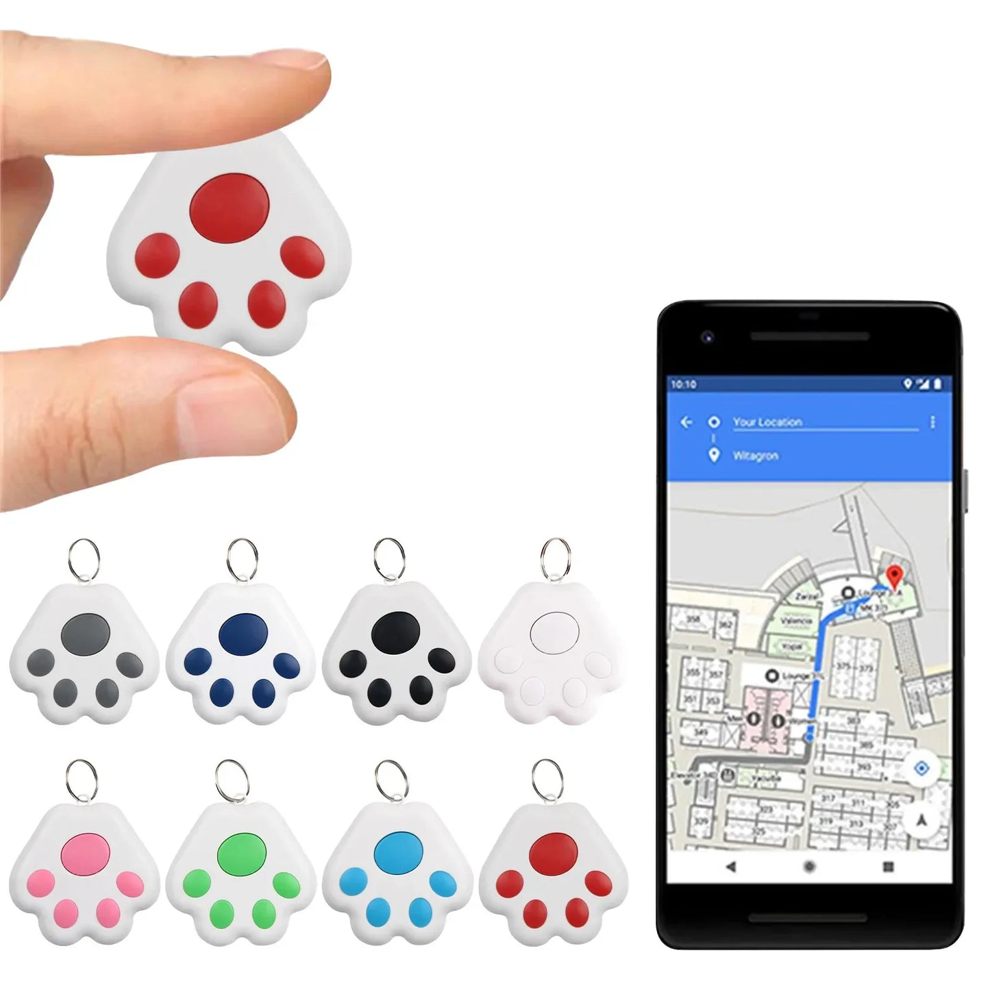 Mini Bluetooth Pet Tracker & Anti-Lost Locator | Dog Claw Design for Keys, Wallets, and Collars