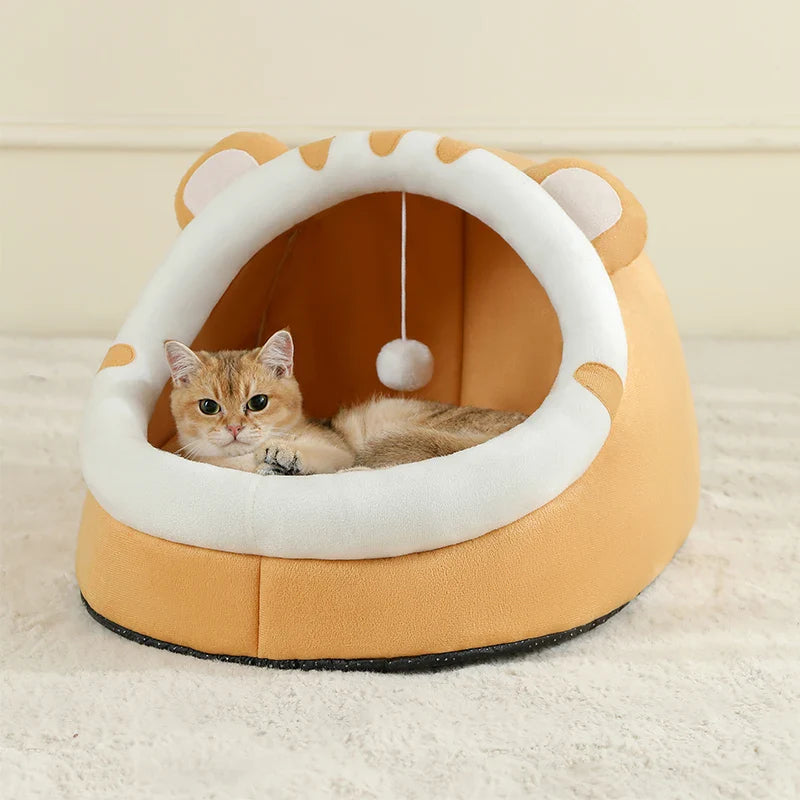 Cat Cave Bed, Washable Covered Kitten House | Cozy Indoor Hideaway