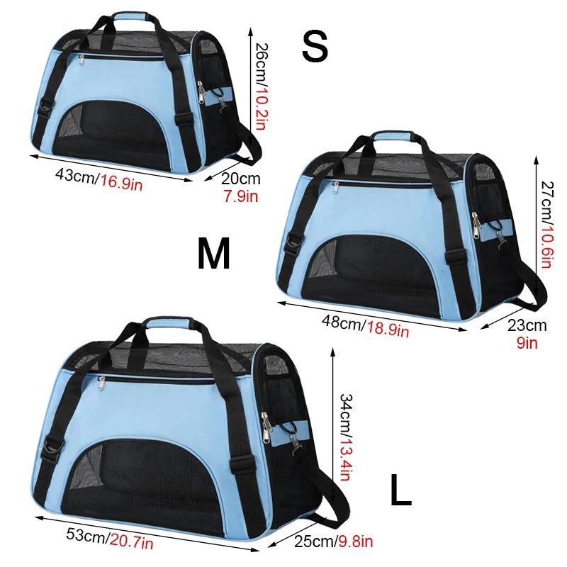 Foldable Pet Carrier Bag, Soft-Sided Travel Tote | Airline Approved S/M/L