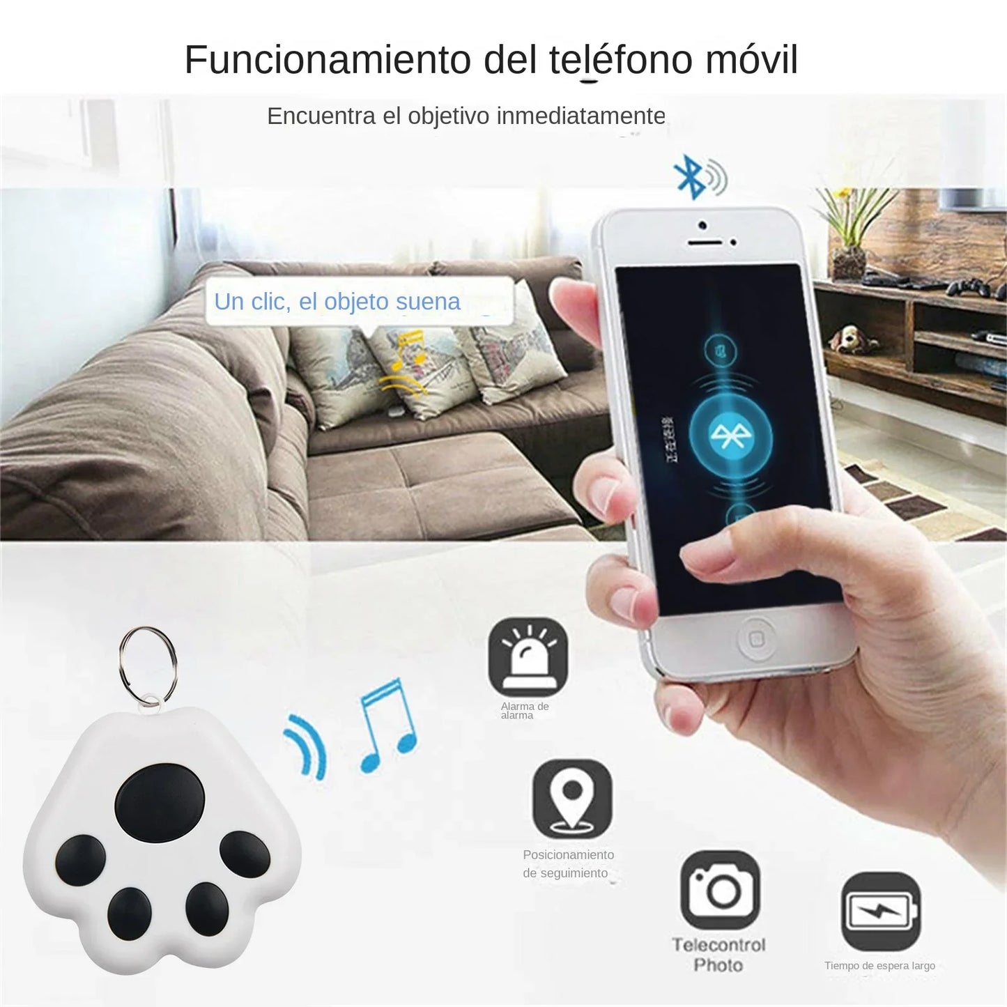 Mini Bluetooth Pet Tracker & Anti-Lost Locator | Dog Claw Design for Keys, Wallets, and Collars