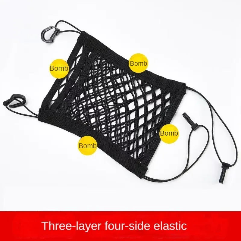Car Storage Net Bag and Pet Divider for Dogs | Flexible Between Seat Organizer
