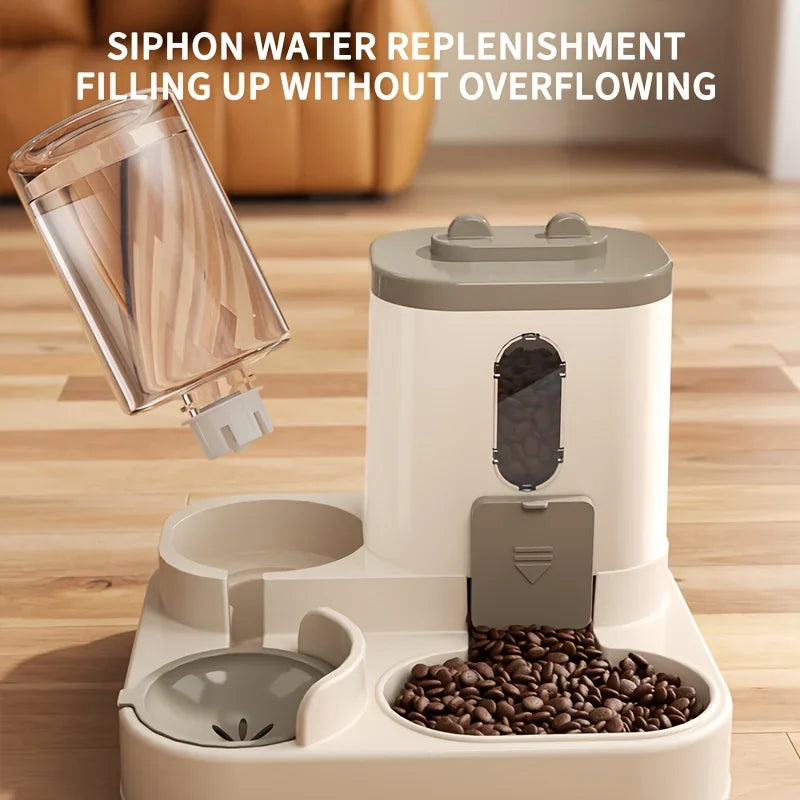 Automatic Pet Food And Water Dispenser | 2-In-1 Gravity Set