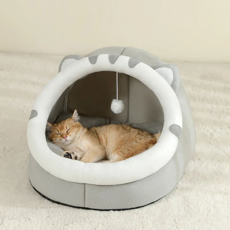 Cat Cave Bed, Washable Covered Kitten House | Cozy Indoor Hideaway