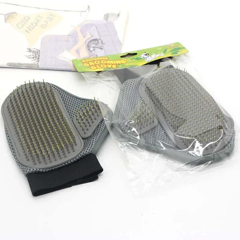 Pet Grooming Glove Hair Removal & Bathing | Dog & Cat Deshedding Brush