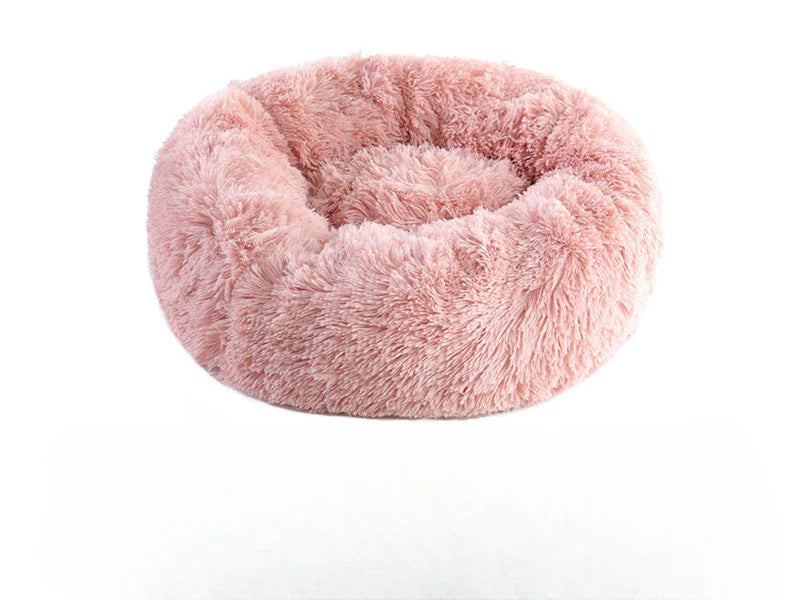 Round Plush Dog Bed | Warm Winter Pet Nest for Cats & Dogs | 40cm-80cm