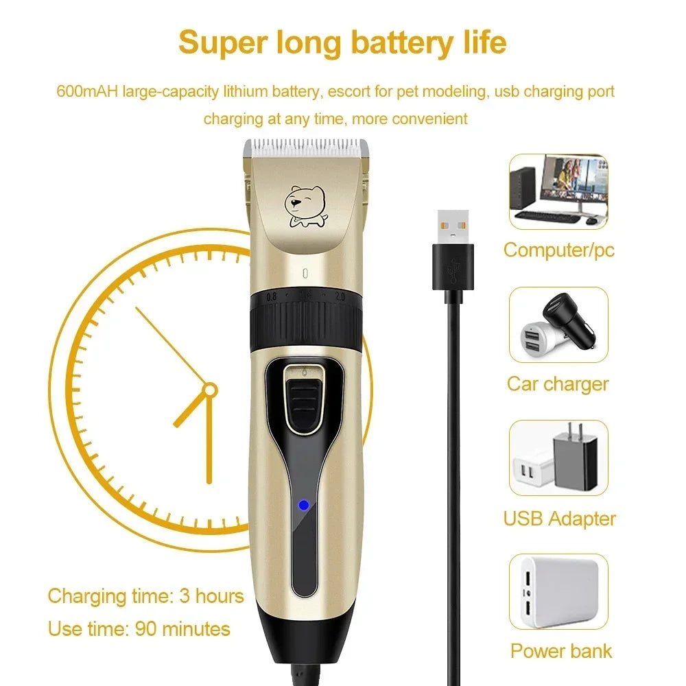 Cordless Dog & Cat Clipper | Pet Hair Trimmer Kit