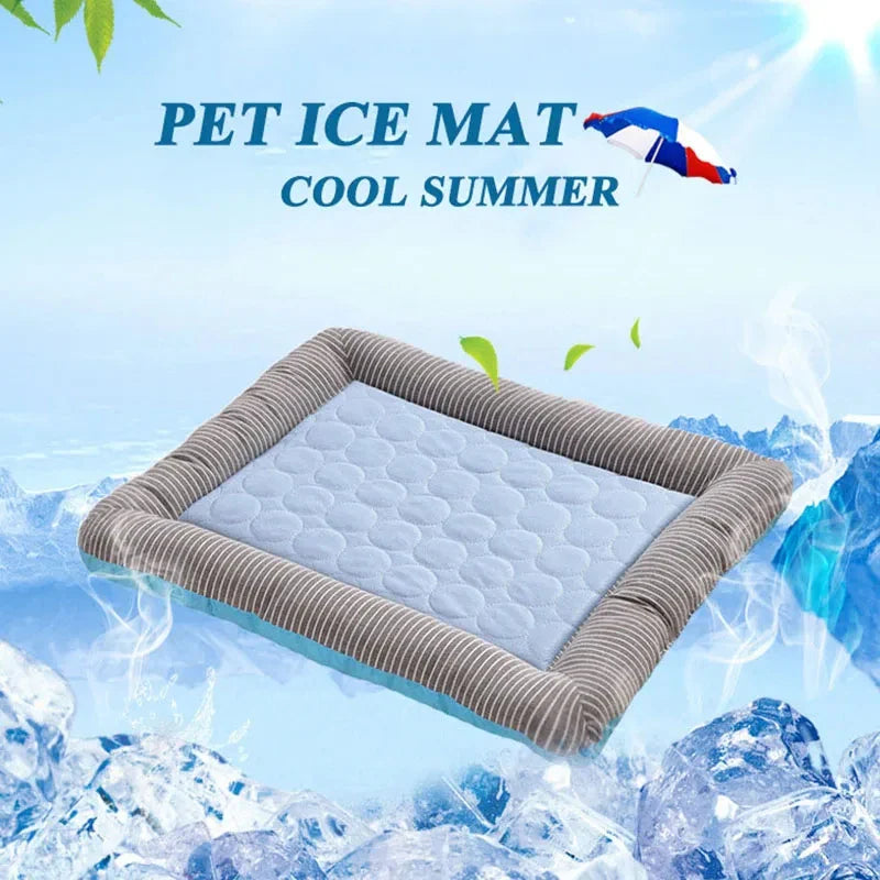 Ice Silk Pet Cooling Mat | Portable Cooling Pad for Dogs & Cats with Non-Slip Bottom | Machine Washable