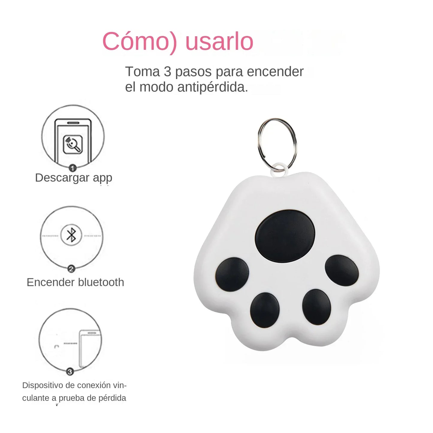 Mini Bluetooth Pet Tracker & Anti-Lost Locator | Dog Claw Design for Keys, Wallets, and Collars