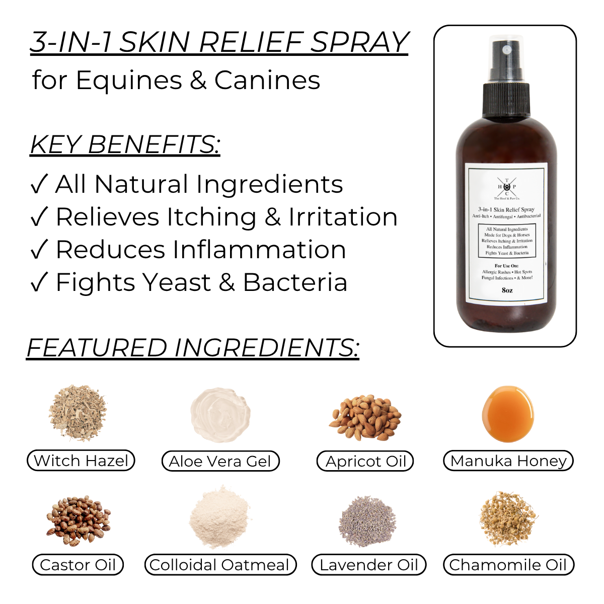 3-in-1 Skin Relief Spray for Dogs | Natural Topical Care
