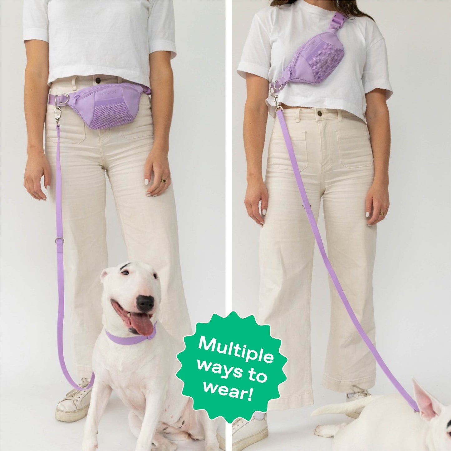 Hands-Free Neoprene Dog Sling Bag with 3.25ft Leash