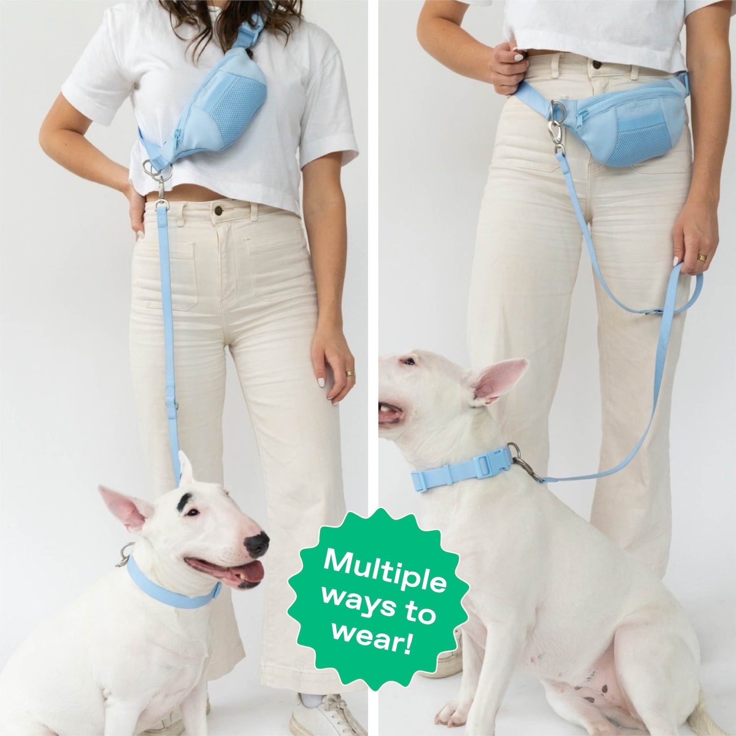 Hands-Free Neoprene Dog Sling Bag with 3.25ft Leash