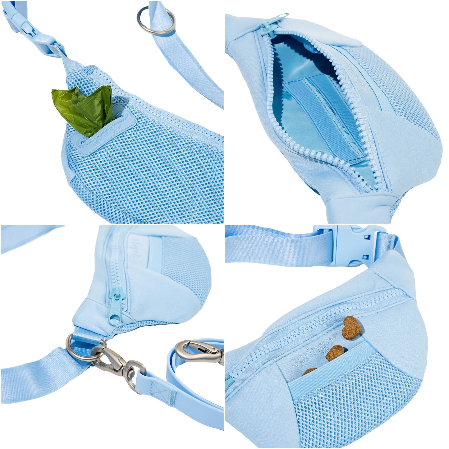 Hands-Free Neoprene Dog Sling Bag with 3.25ft Leash