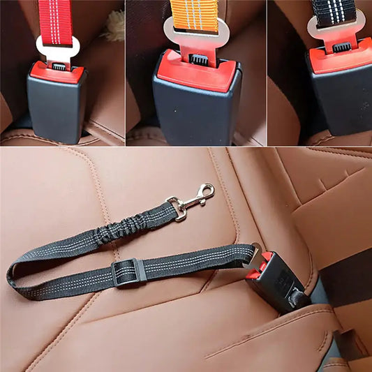 Reflective Dog Car Safety Belt Leash | Night-Visible Vehicle Travel Tether