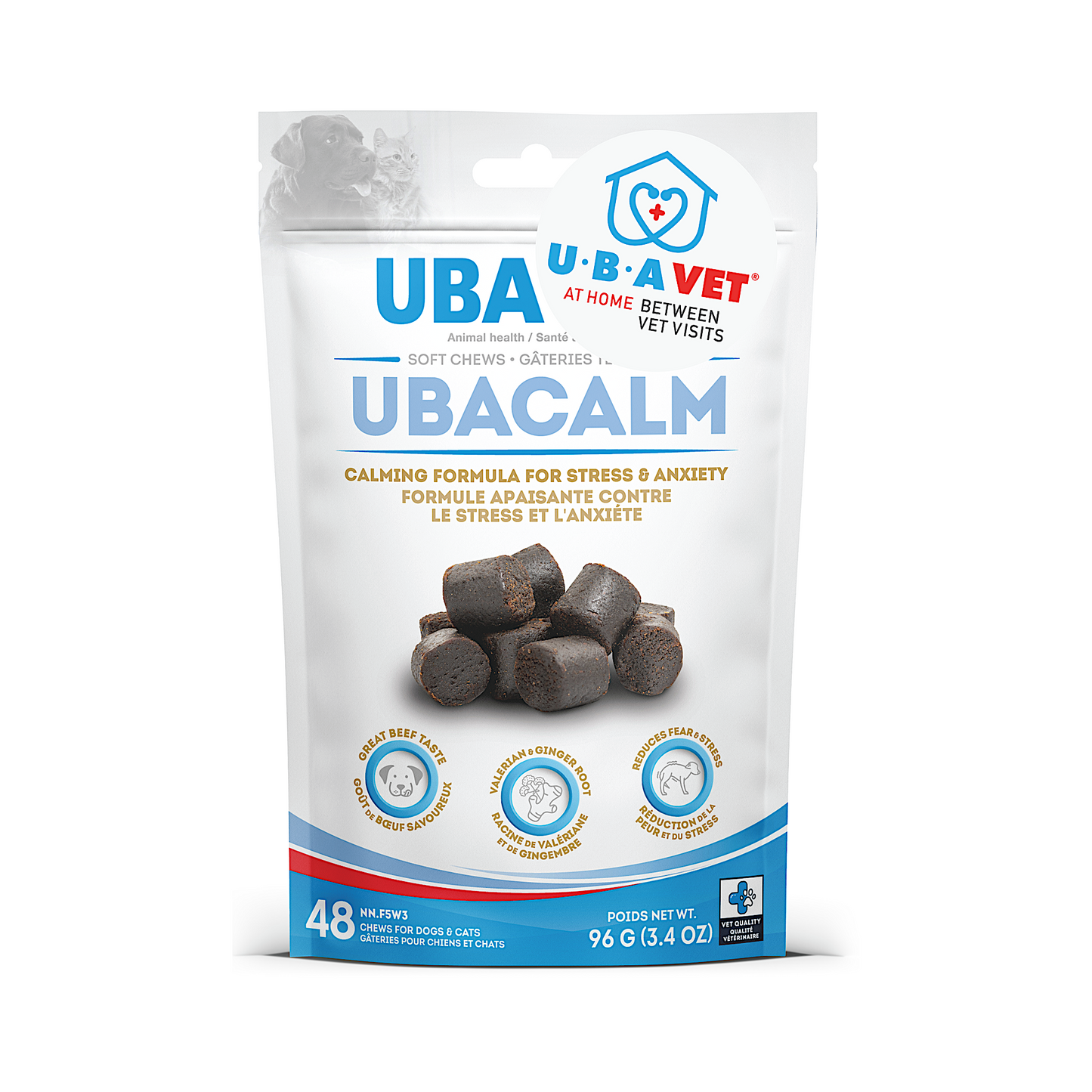Calming Soft Chews for Dogs & Cats – Beef Flavored Stress Relief Treats