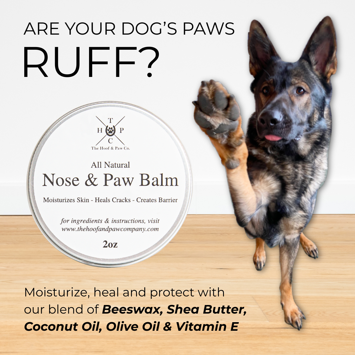 Nose & Paw Balm for Dogs (2oz) | Natural Skin Protection