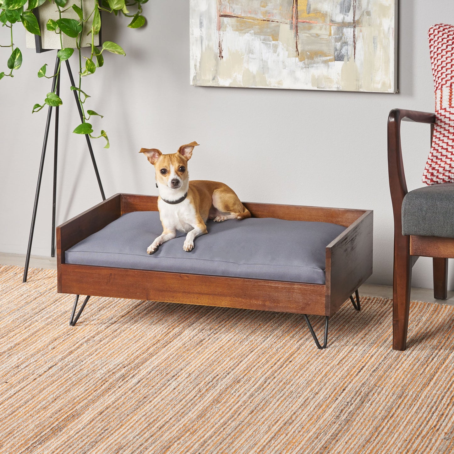 Wooden Dog Bed | Solid Acacia | Pet Bed Furniture | Small-Medium