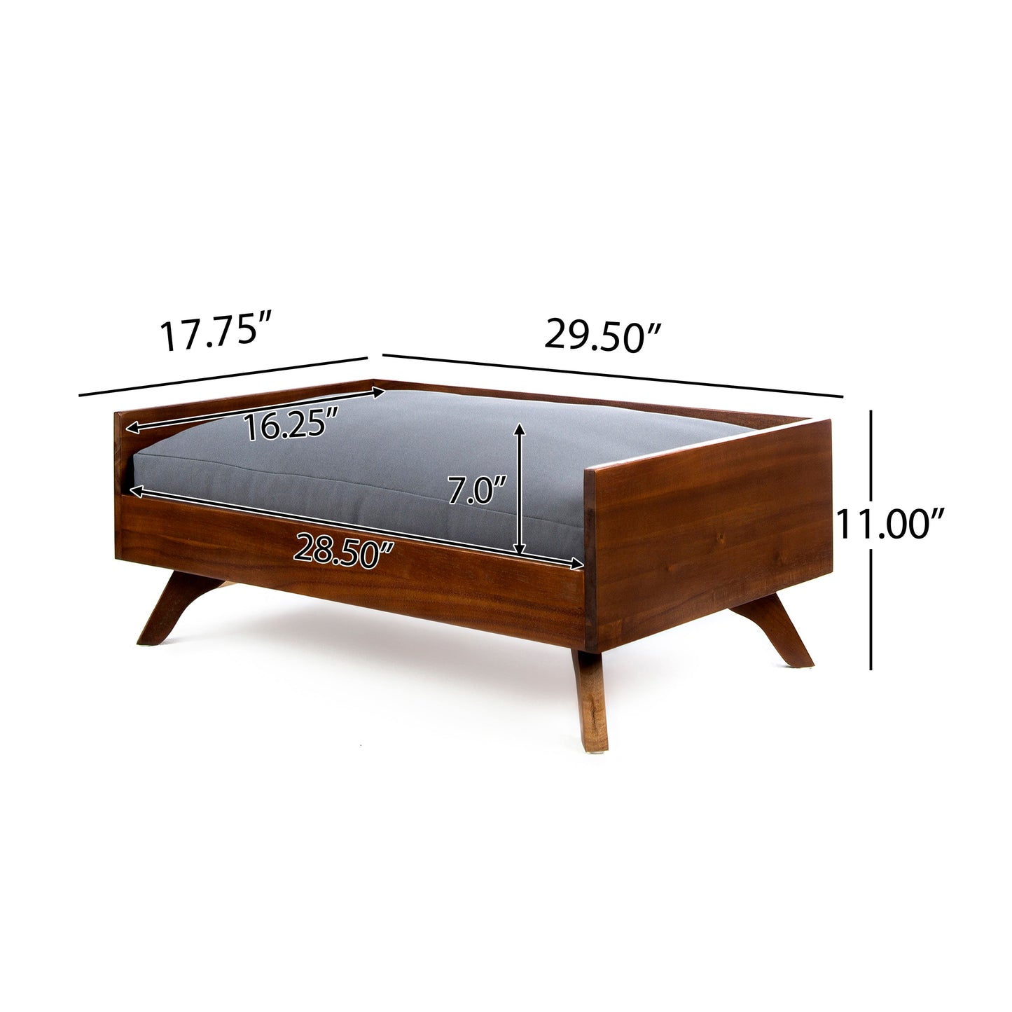 Wooden Dog Bed | Pet Furniture with Acacia Wood | Small-Medium
