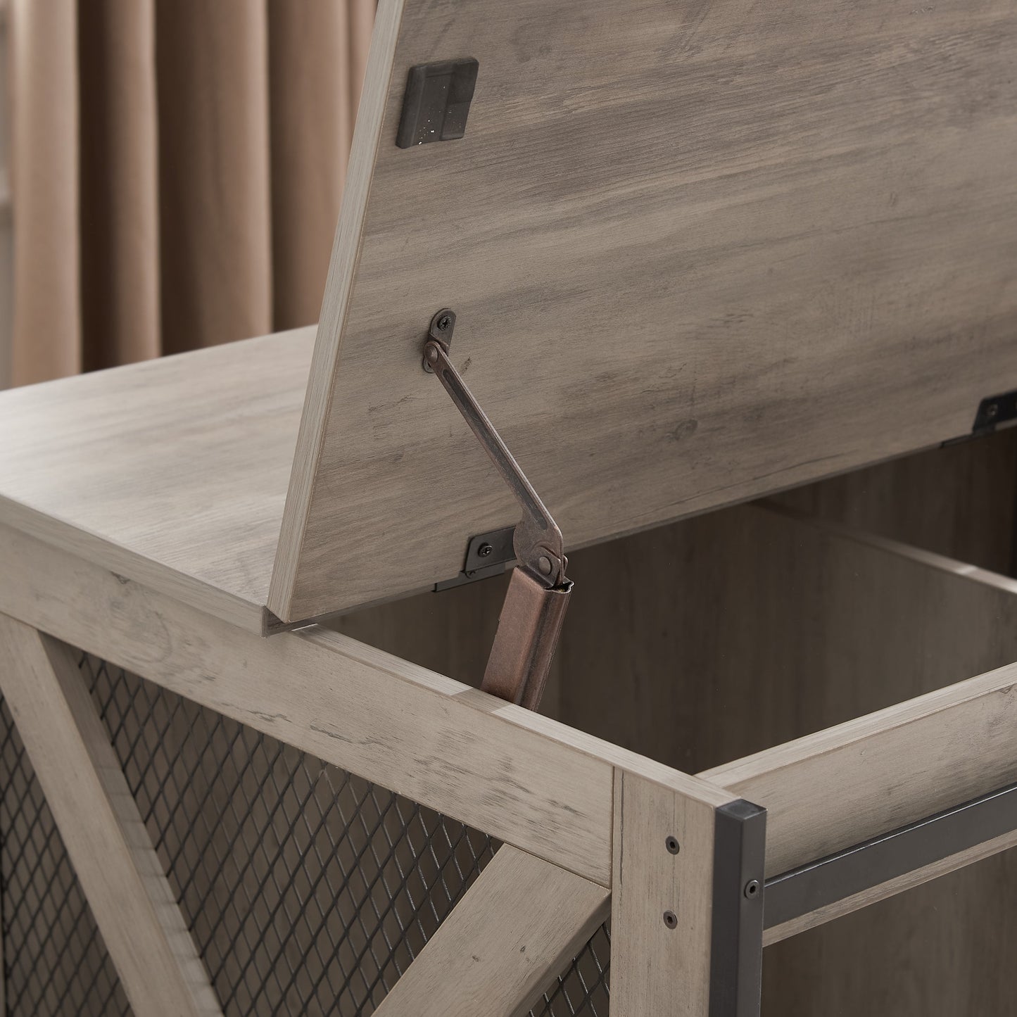 Farmhouse Dog Cage Crate Furniture | Sliding Barn Door Kennel