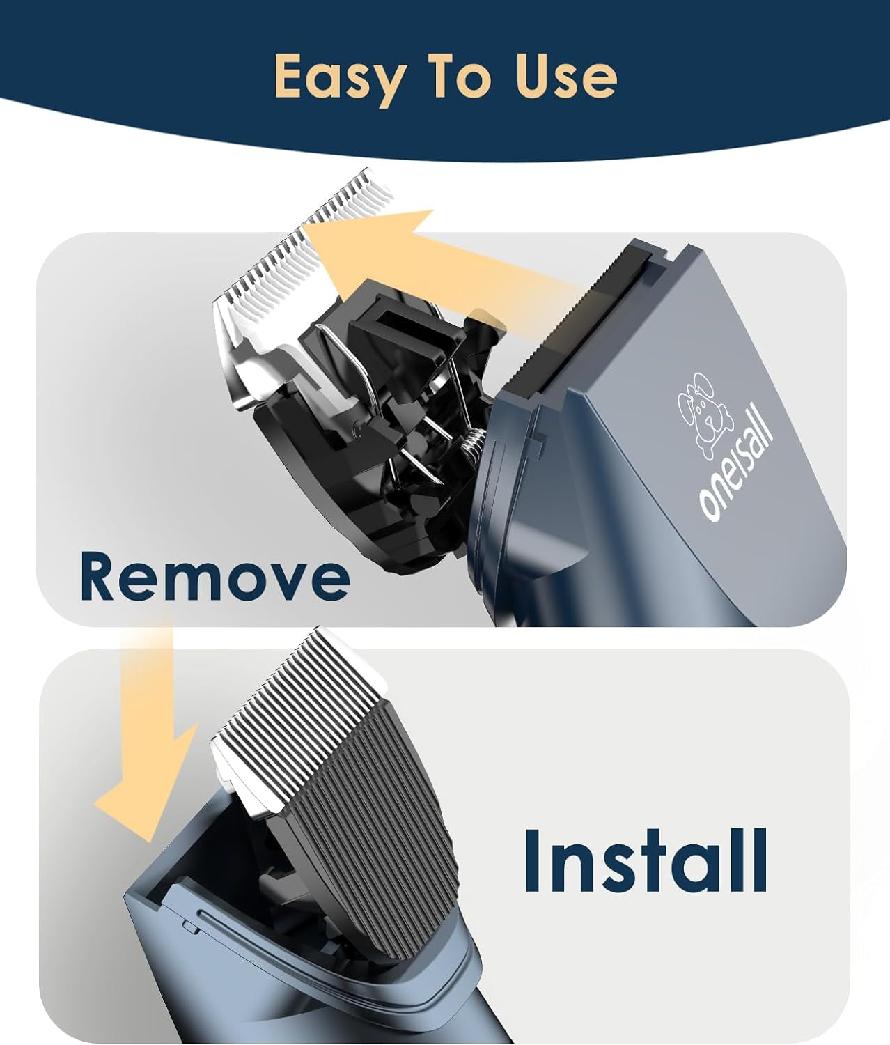 Cat Grooming Clippers with Guards, Oneisall Cordless Kit | Quiet Trims