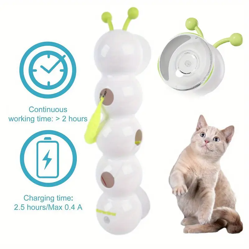Wiggly Caterpillar Cat Toy – Automatic Motion Interactive Toy for Indoor Cats