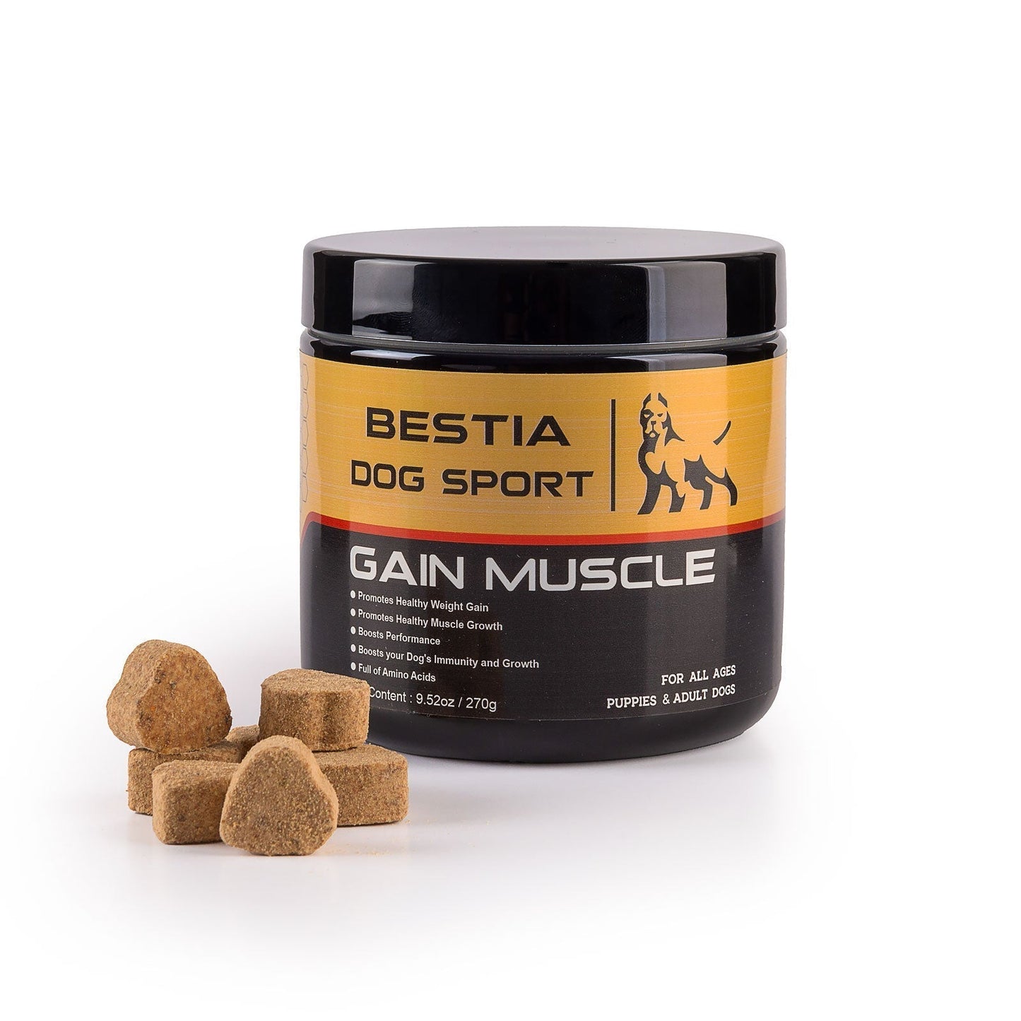 BDS Gain Muscle Dog Food Supplement: High Protein Muscle Builder with Chicken Liver | 120 Count