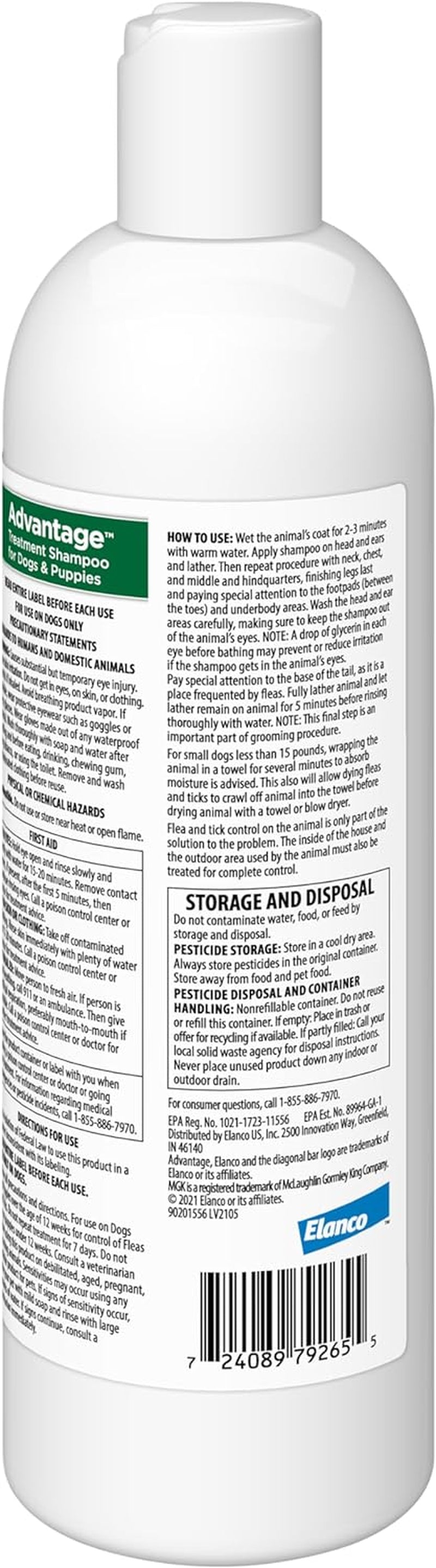 Advantage Flea and Tick Treatment Shampoo for Dogs and Puppies | 12 oz Bottle