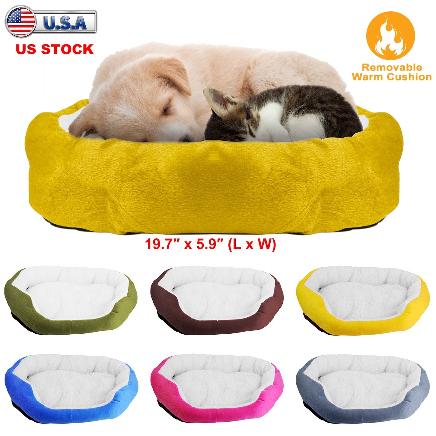 Washable Dog Bed | Reversible Lamb Cashmere Pet Bedding