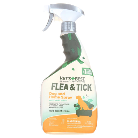 Vet's Best Flea and Tick Home Spray for Dogs | Natural Peppermint & Clove | 32 oz