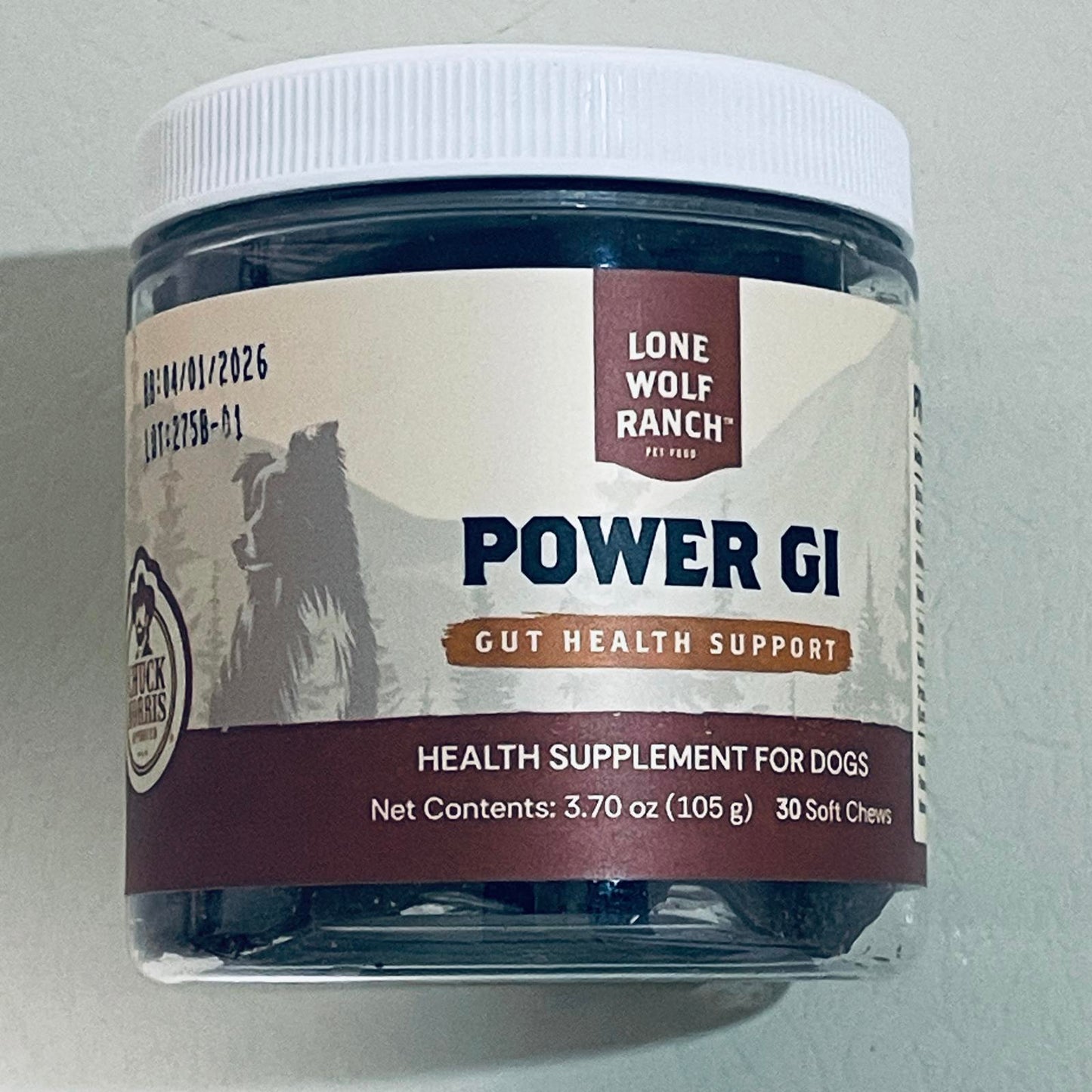 Lone Wolf Ranch Power GI Gut Health Support for Dogs: Probiotic Soft Chews | 30 Count
