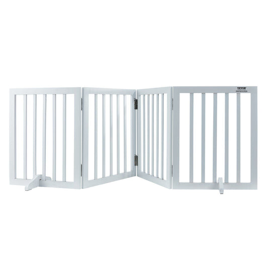 Wooden Freestanding Pet Gate | 24" High Expandable Dog Barrier