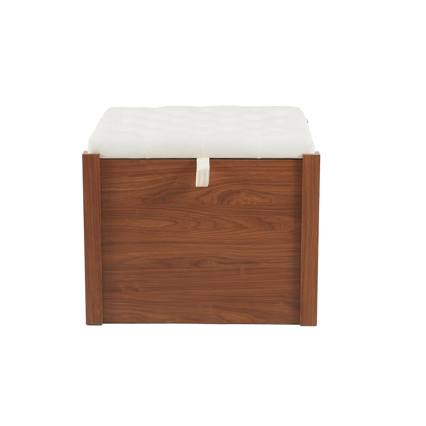 2-in-1 Dog Crate Ottoman with Bench | 30" Wooden Kennel (Walnut)