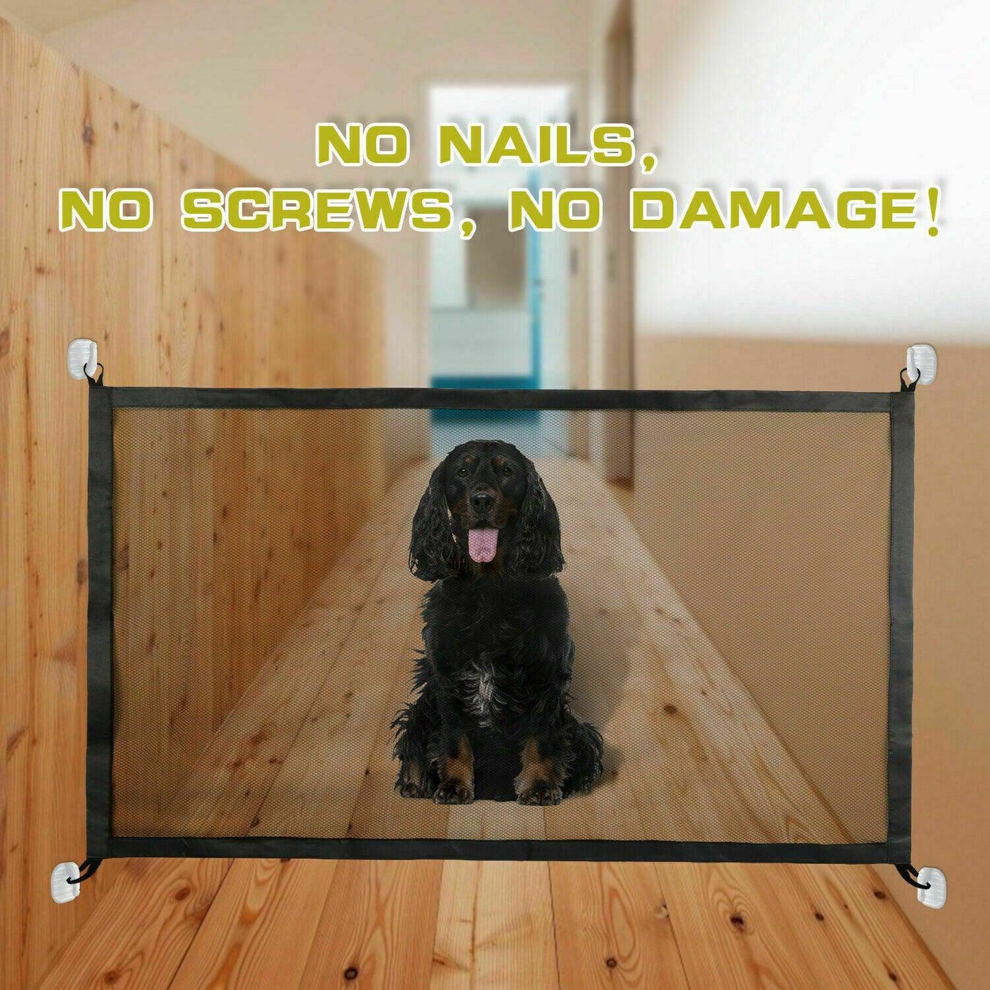 Mesh Dog Gate | The "Magic" Gate: Instant Indoor Pet Barrier (No Tools Required)