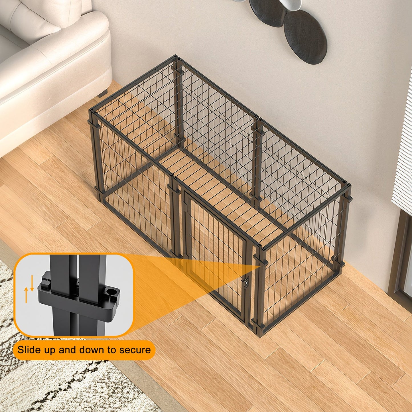 47-Inch Metal Dog Playpen | Indoor/Outdoor Puppy Crate & Kennel