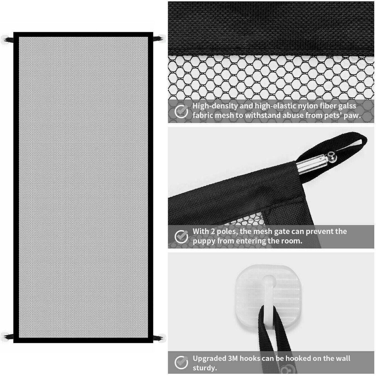 Mesh Dog Gate | The "Magic" Gate: Instant Indoor Pet Barrier (No Tools Required)