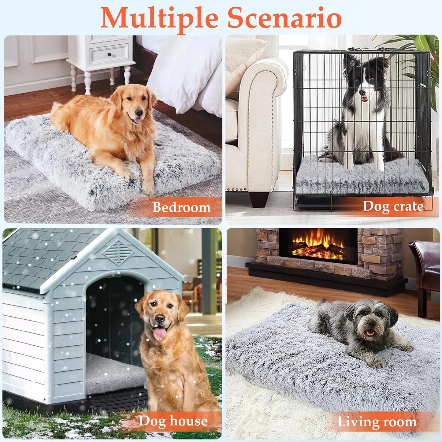 Dog Crate Bed | Orthopedic Egg Crate Foam | Gray