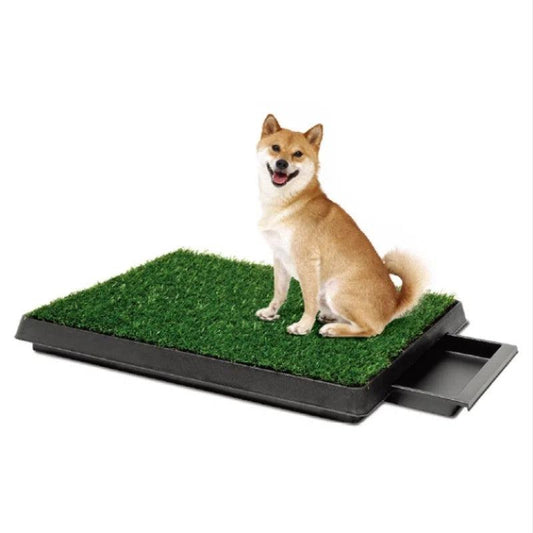 Portable Dog Grass Pad with Tray | 3-Layer Easy Clean System