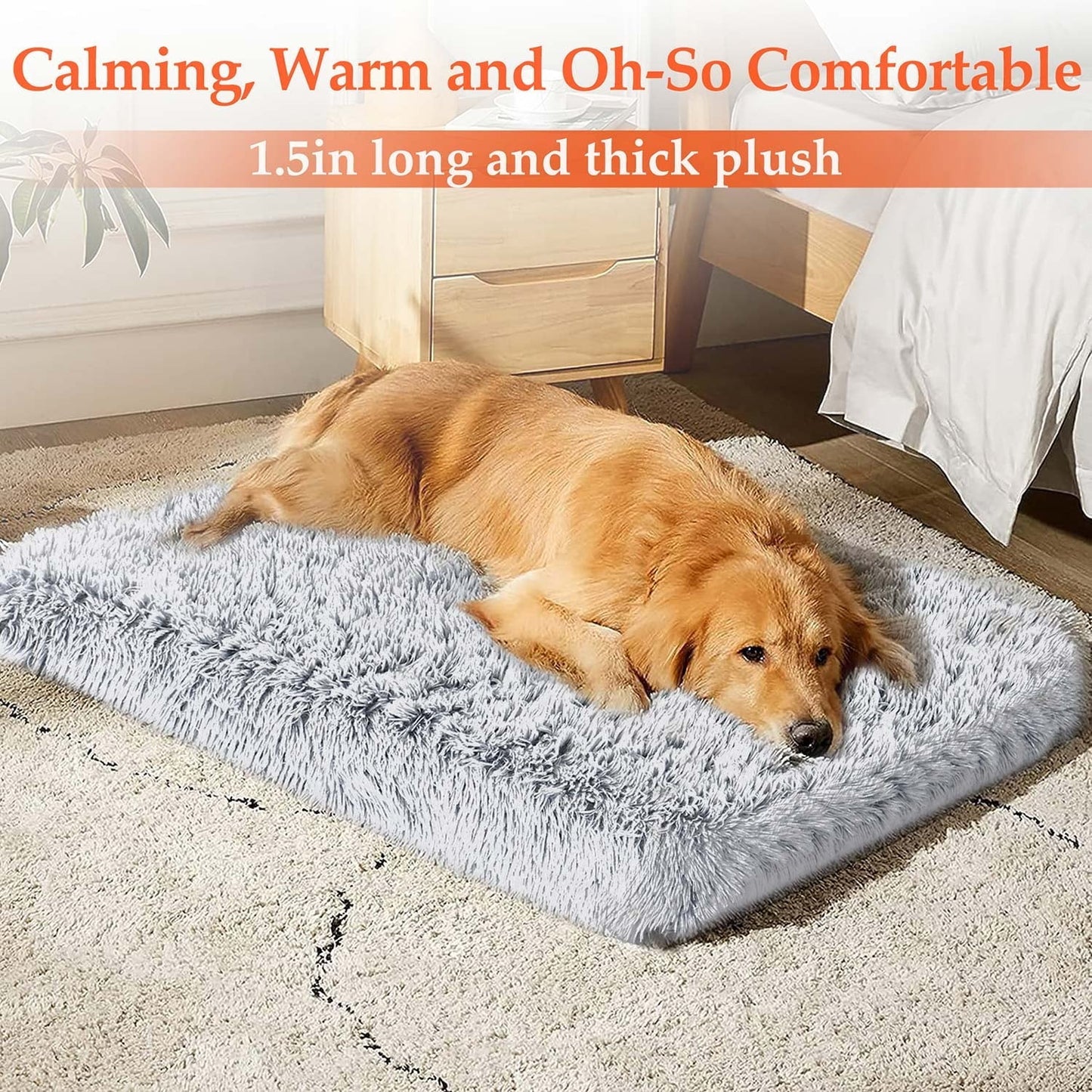 Dog Crate Bed | Orthopedic Egg Crate Foam | Gray