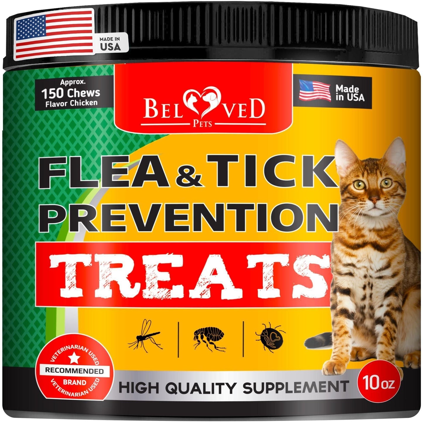 Chicken Flavored Flea and Tick Repellent Chewables for Cats and Dogs