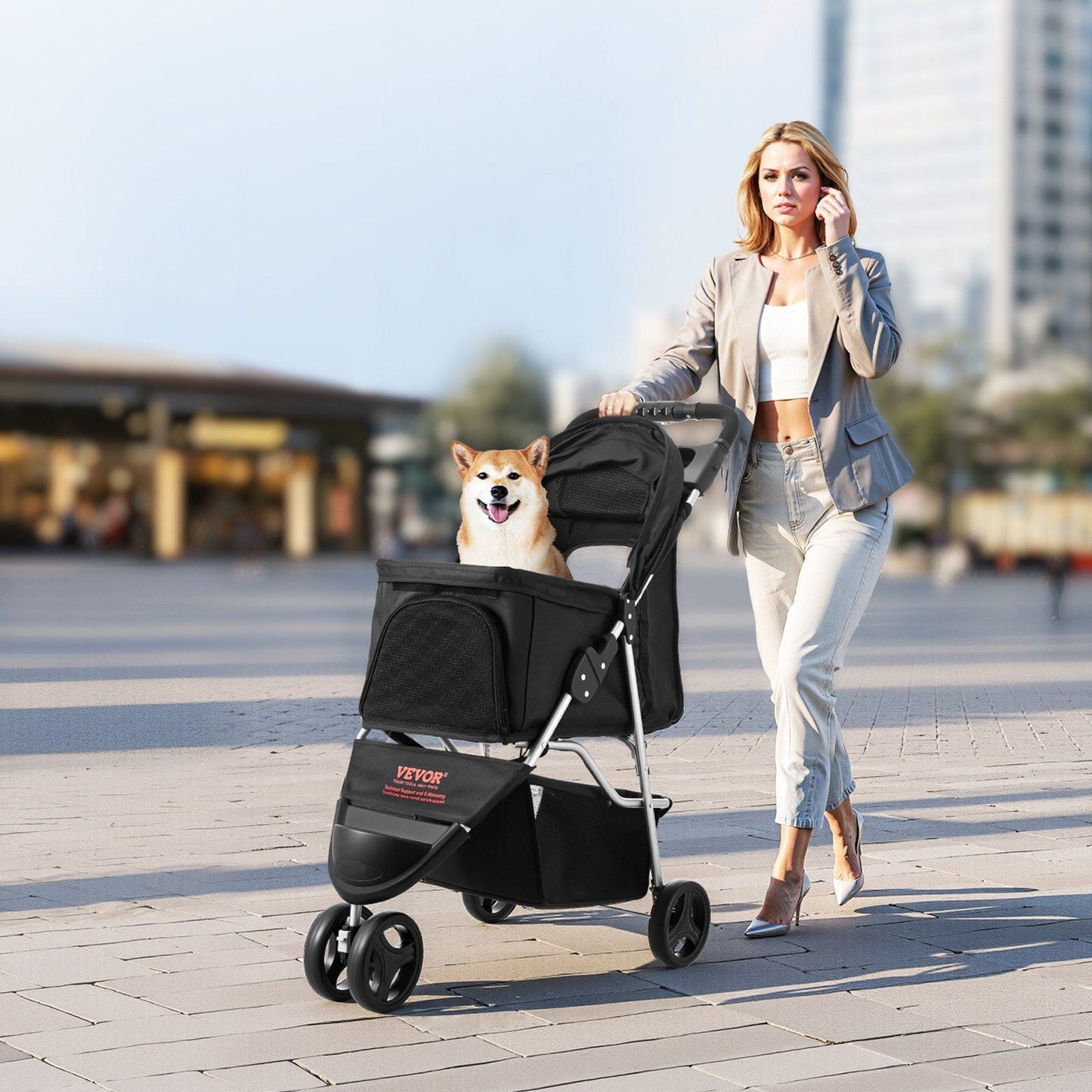 3-Wheel Pet Stroller : Foldable Dog & Cat Stroller for Pets up to 35lbs