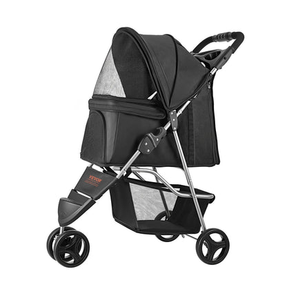 3-Wheel Pet Stroller : Foldable Dog & Cat Stroller for Pets up to 35lbs