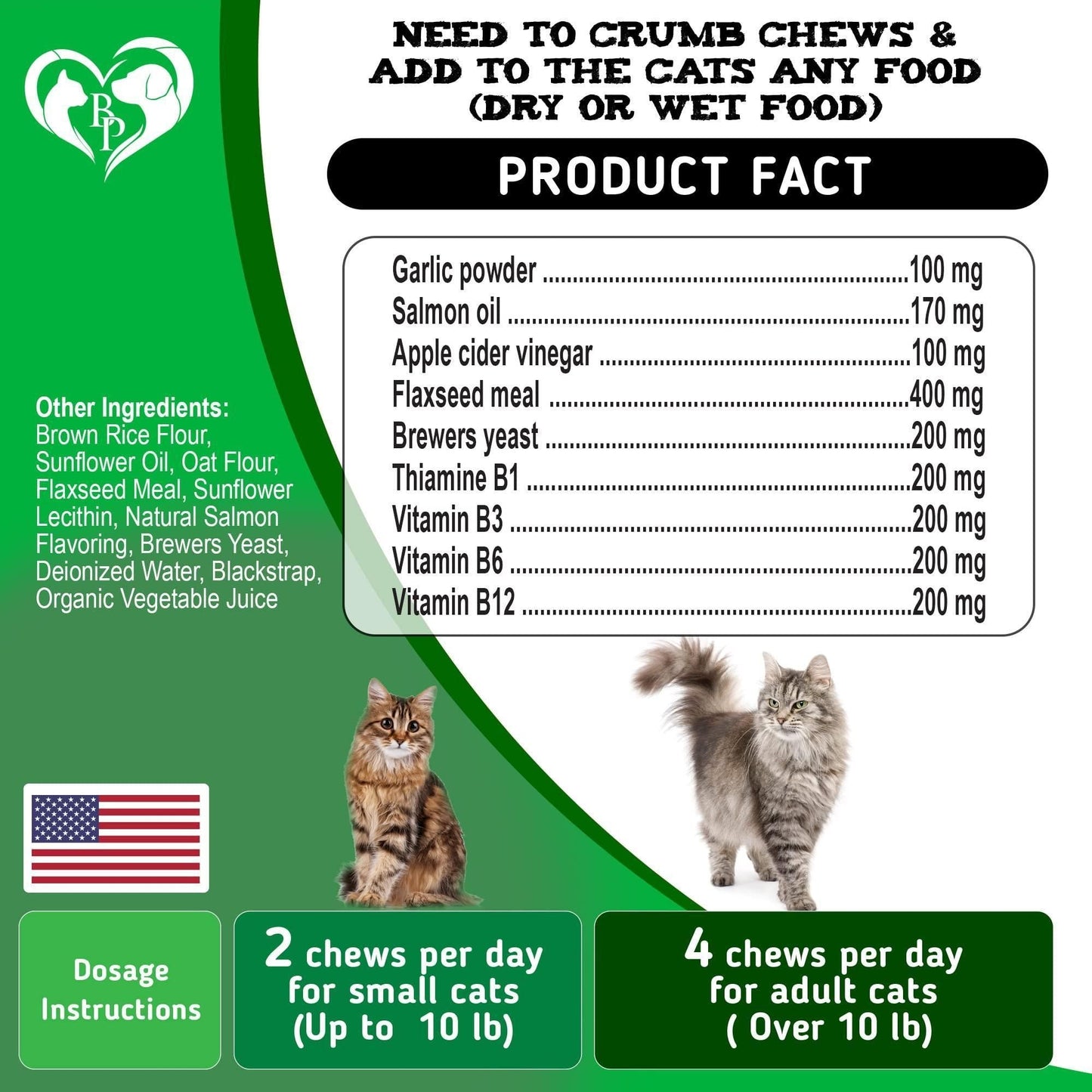Natural Flea and Tick Prevention for Cats: Salmon Flavor Chewable Tablets | 10 oz