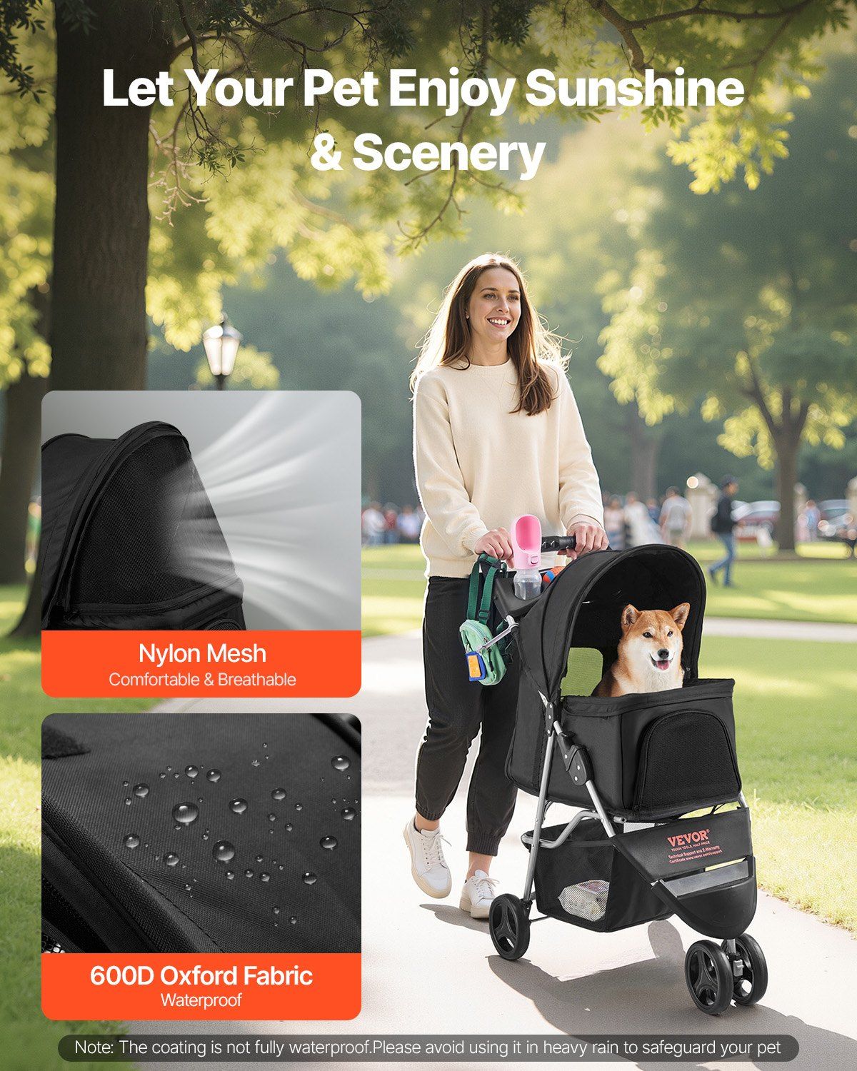 3-Wheel Pet Stroller : Foldable Dog & Cat Stroller for Pets up to 35lbs