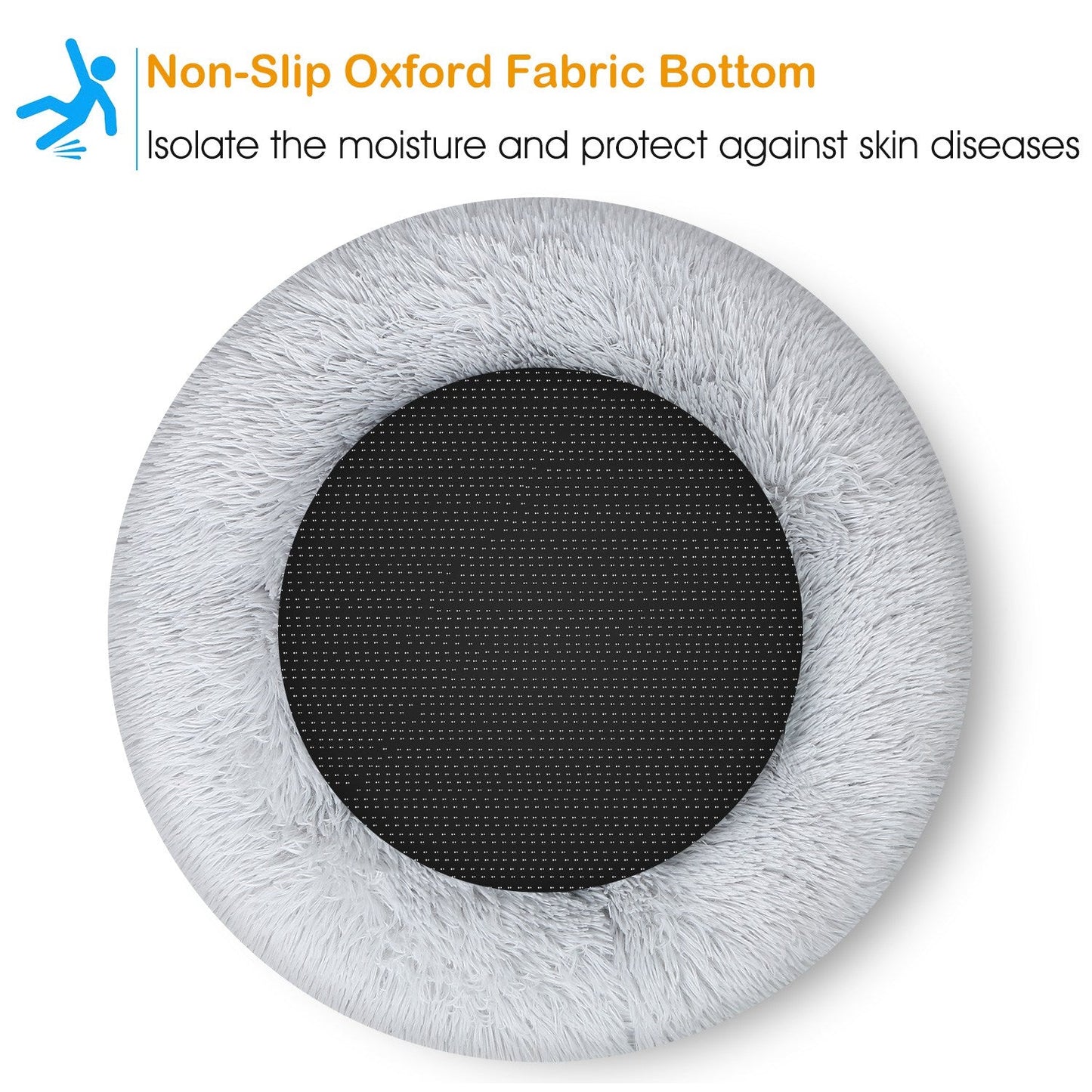 Donut Dog Bed | Anti-Slip | Fluffy Plush | Washable
