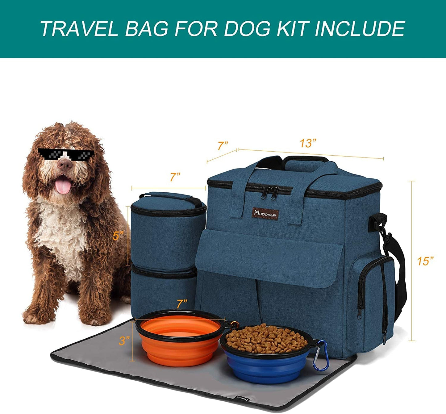 Pet Travel Bag Set for Dogs and Cats, Pet Weekend Travel Bag | Easy City, Vet & Airport Trips