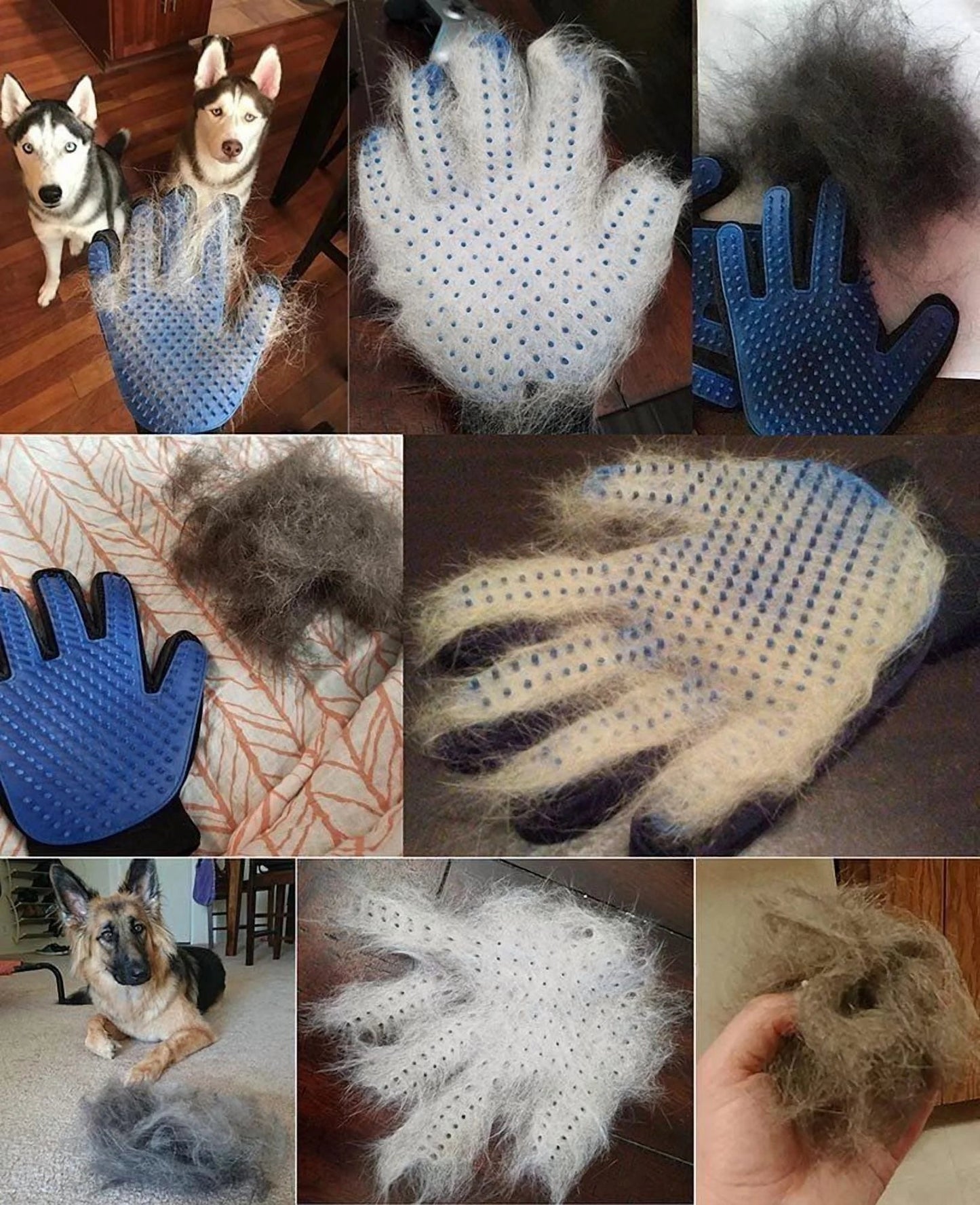 Deshedding Pet Grooming Gloves | Dog Hair Shedder Remover
