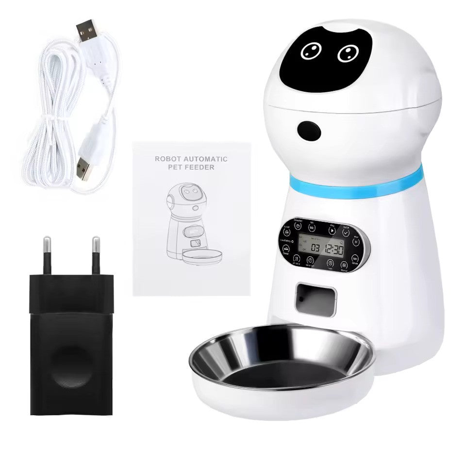 Automatic Pet Feeder With Stainless Steel Bowl | 3.5L Smart Robot