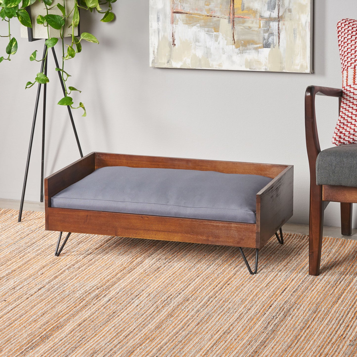 Wooden Dog Bed | Solid Acacia | Pet Bed Furniture | Small-Medium