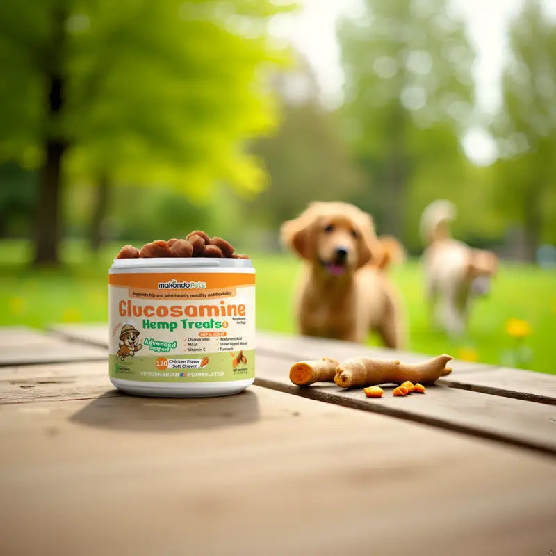 Glucosamine for Dogs Hip and Joint Supplement – 120 Hemp Oil Soft Chews with Chondroitin & MSM