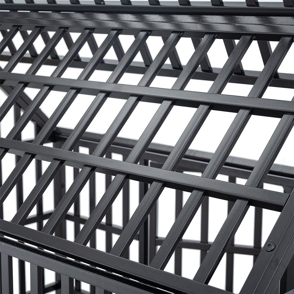 48 Inch Heavy Duty Dog Crate | Carbon Steel Pet Kennel on Wheels